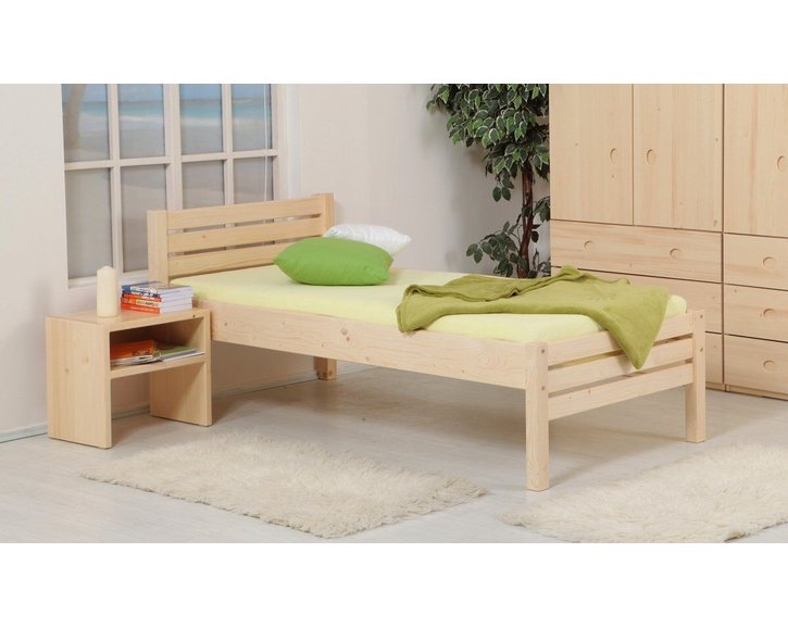 Vyvýšené jednolôžko KARLA senior 90x200cm, masív smrek