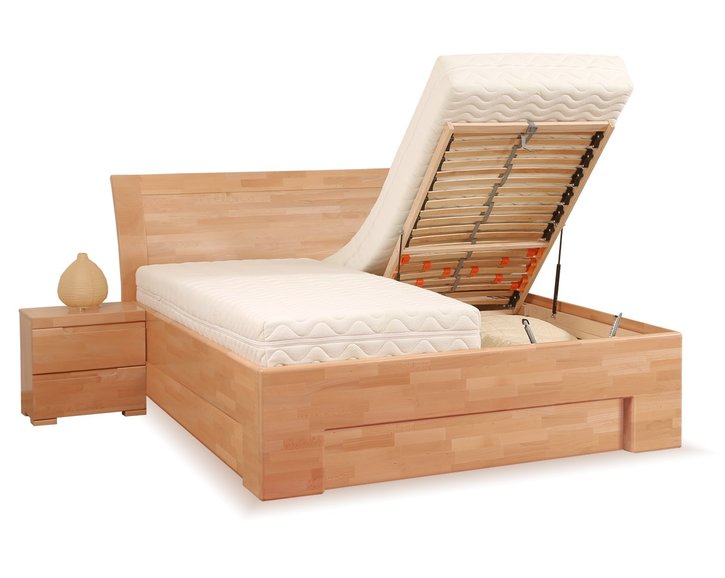 Manželská posteľ s úložným priestorom z masívu SOFIA F118/F139 