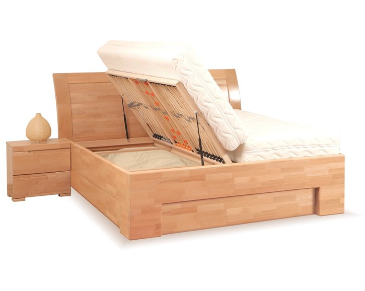 Manželská posteľ s úložným priestorom z masívu SOFIA F118/F139