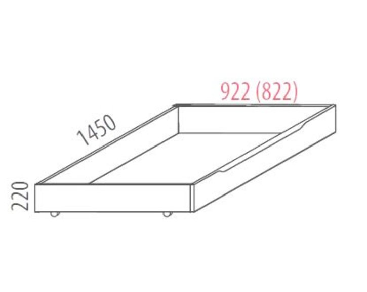 Šuplík pod posteľ F134, masív buk