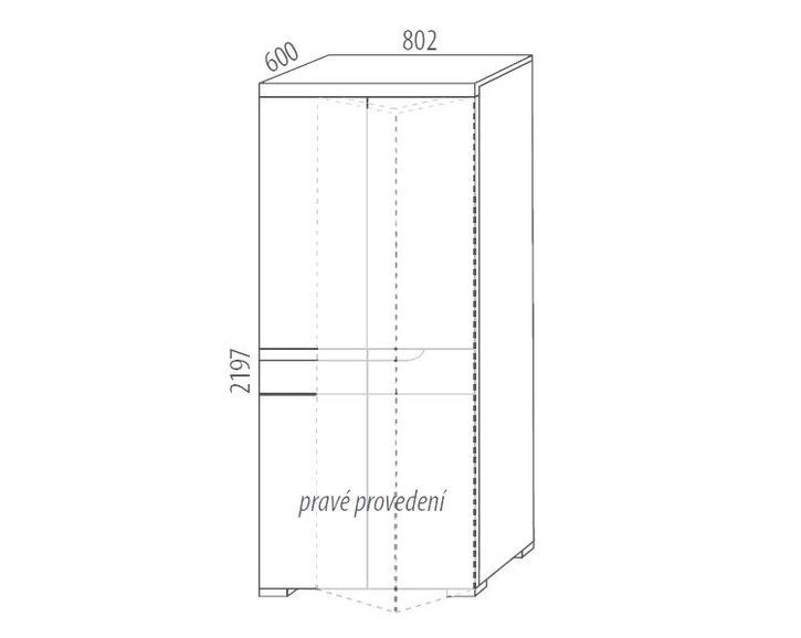 Šatníková skříňa - celošatníková F153, masiv buk Šatníková skříňa - celošatníková F153, masiv buk
