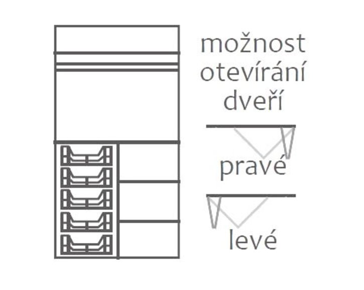Šatníková skriňa - pološatníková F154, masív buk Šatníková skriňa - pološatníková F154, masív buk