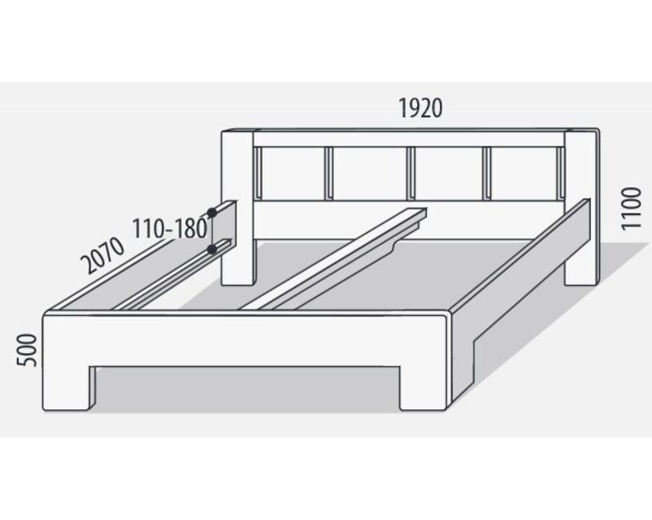 Manželská posteľ s úložným priestorom z masívu SOFIA F111/F139