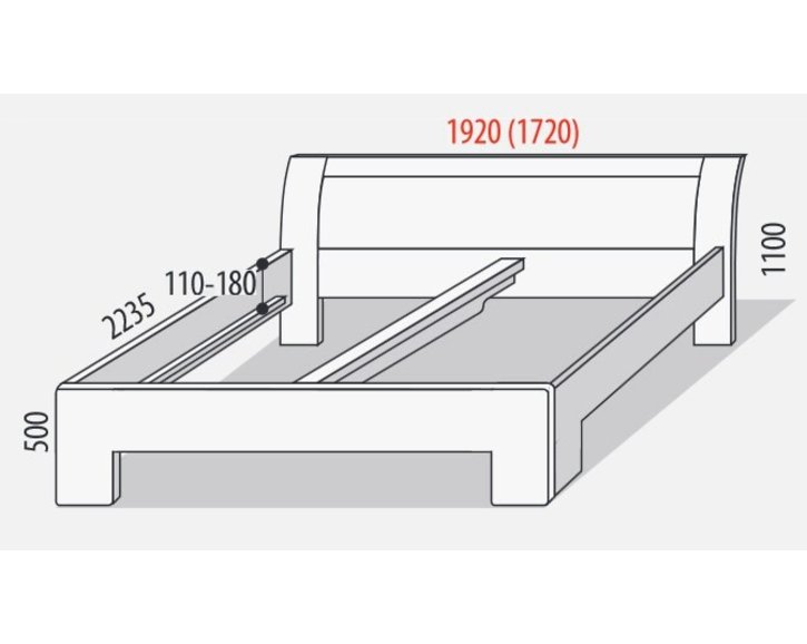 Manželská posteľ s úložným priestorom z masívu SOFIA F118/F139