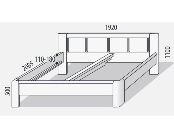 Manželská posteľ z masívu FLORENCIA F119 Manželská posteľ z masívu FLORENCIA F119