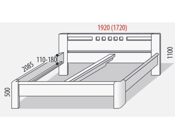 Manželská posteľ z masívu FLORENCIA F120 Manželská posteľ z masívu FLORENCIA F120