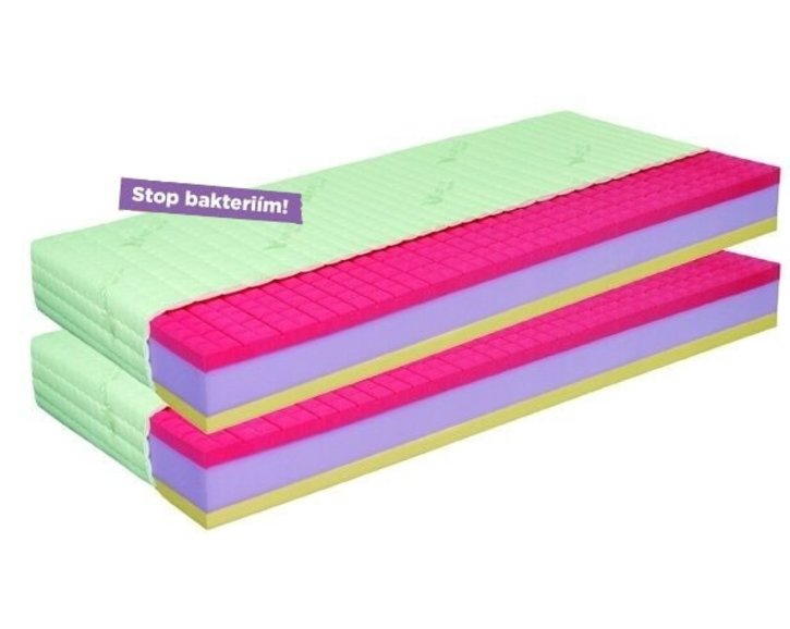 Antibakteriálny matrac ANTIBACTERIAL VISCO VAKUO 1+1 zdarma, 24cm, 100x20cm, 130kg