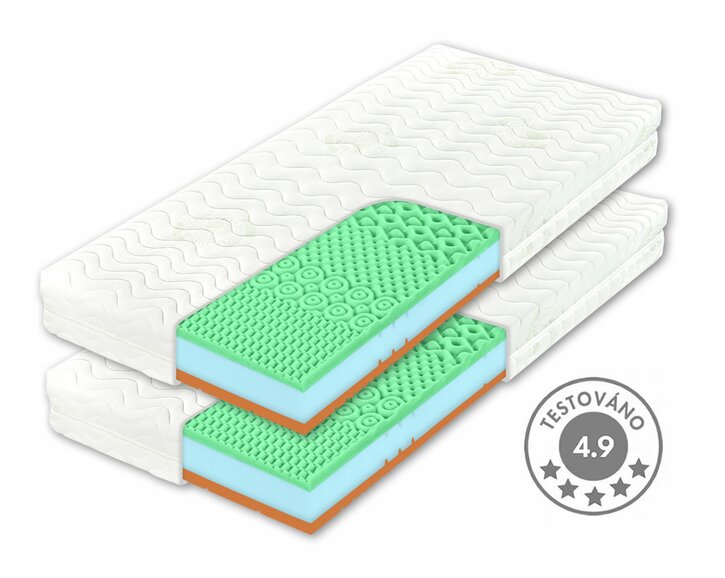 Mäkší zdravotný matrac Bezva BINGO SOFT 1+1 zdarma, 20cm, 130kg, pamäťová pena