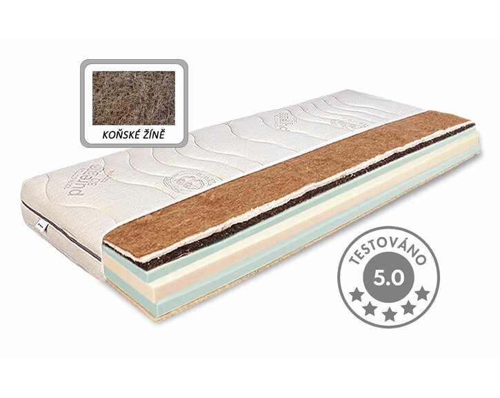 Stredne tuhý prírodný matrac HORSE ECO, 20cm, 100x200cm, 150kg, konské vlasy