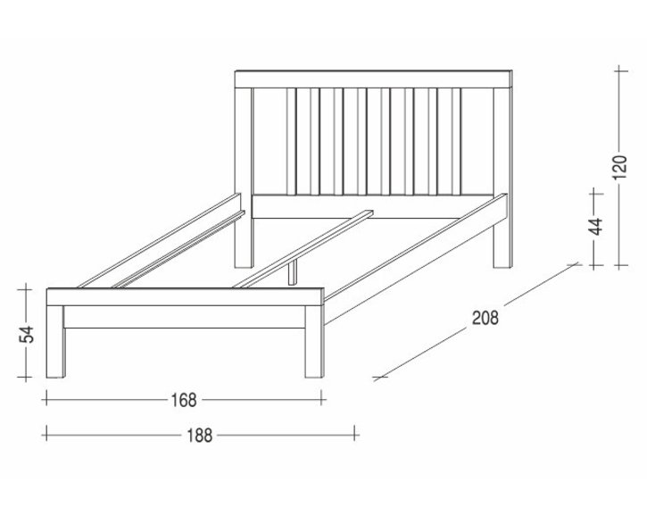 Zvýšená posteľ Lettya, 180x200, masív buk