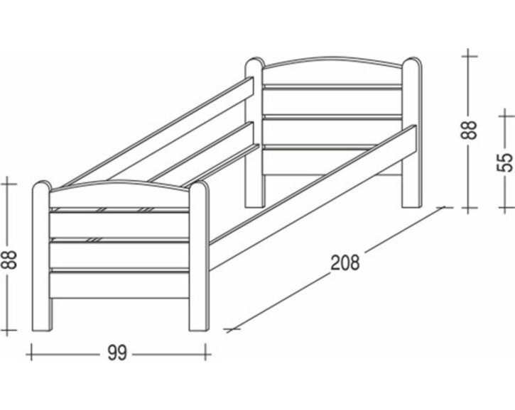 Posteľ z masívu Thorsten-Pečovateľská, 90x200, masív smrek Posteľ z masívu Thorsten-Pečovateľská, 90x200, masív smrek