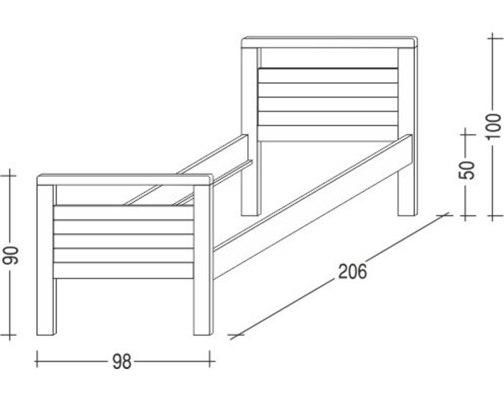 Posteľ z masívu Theo I. - Ošetrovateľská, 90x200, masív smrek Posteľ z masívu Theo I. - Ošetrovateľská, 90x200, masív smrek