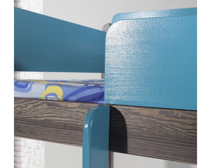 Detská poschodová posteľ so zábranou a úložným priestorom NATY2, masív borovica Detská poschodová posteľ so zábranou a úložným priestorom NATY2, masív borovica