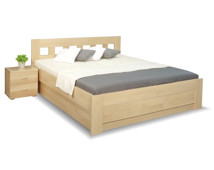 Zvýšená posteľ s úložným priestorom Rocco, 160x200, 180x200, masív buk