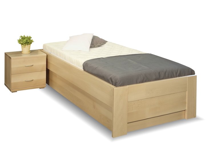 Vyvýšená váľanda s úložným priestorom Rocco, 90x200, 80x200, masív buk
