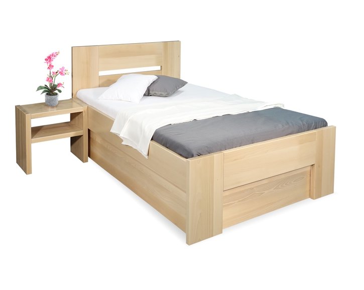 Zvýšená posteľ s úložným priestorom Matěj, 80x200, 90x200, masív buk Zvýšená posteľ s úložným priestorom Matěj, 80x200, 90x200, masív buk