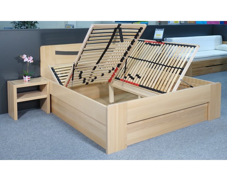 Zvýšená posteľ s úložným priestorom Carmen, 160x200, 180x200, masív buk Zvýšená posteľ s úložným priestorom Carmen, 160x200, 180x200, masív buk