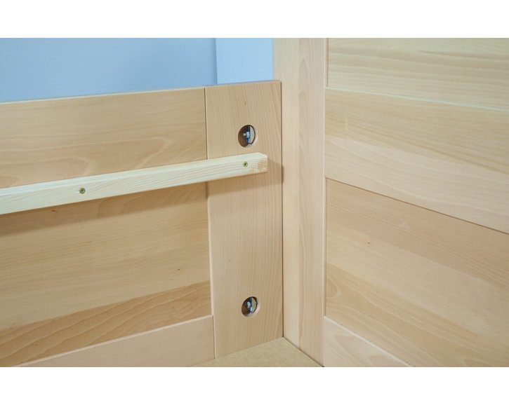 Vysoká posteľ s úložným priestorom Floria, 160x200, 180x200, masív buk