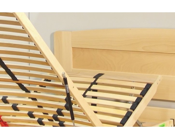 Posteľ z masívu s úložným priestorom Justina, 90x200, masív buk