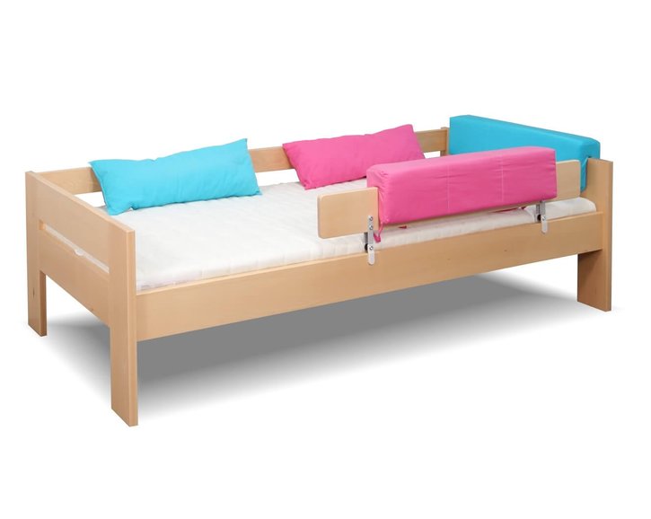 Posteľ so zadnou zábranou Lukáš, 80x200, 90x200, masív buk Posteľ so zadnou zábranou Lukáš, 80x200, 90x200, masív buk