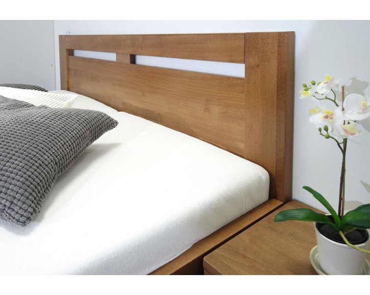 Zvýšená posteľ dvojlôžko s úložným priestorom HERKULES, masív buk