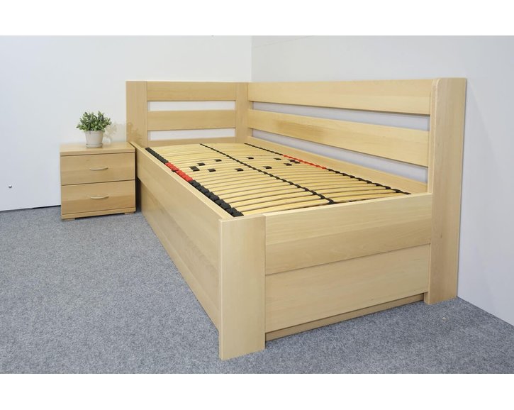 Posteľ s úložným priestorom Valentin-Ľavá, 80x200, 90x200 cm, masív buk