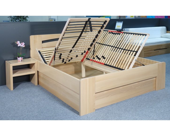 Zvýšená posteľ s úložným priestorom Riči, 160x200, 180x200, masív buk Zvýšená posteľ s úložným priestorom Riči, 160x200, 180x200, masív buk