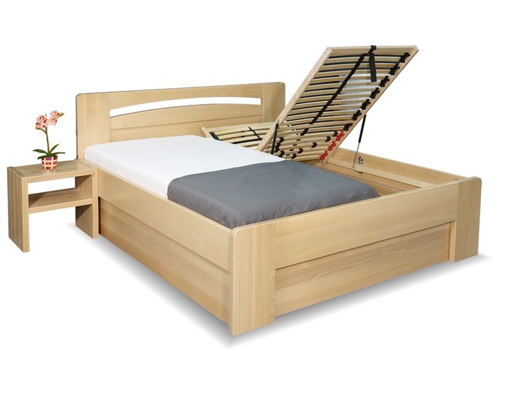 Zvýšená posteľ s úložným priestorom Riči, 180x220, masív buk Zvýšená posteľ s úložným priestorom Riči, 180x220, masív buk