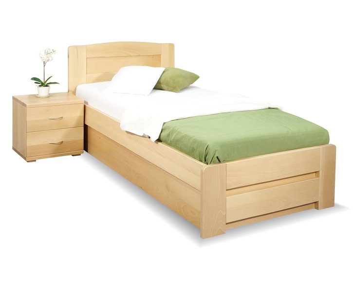 Posteľ z masívu s úložným priestorom Justina, 90x210cm, masív buk Posteľ z masívu s úložným priestorom Justina, 90x210cm, masív buk