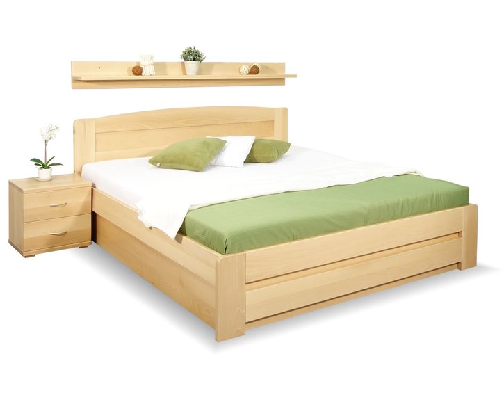 Posteľ z masívu s úložným priestorom Justina, 160x200, 180x200, masív buk Posteľ z masívu s úložným priestorom Justina, 160x200, 180x200, masív buk