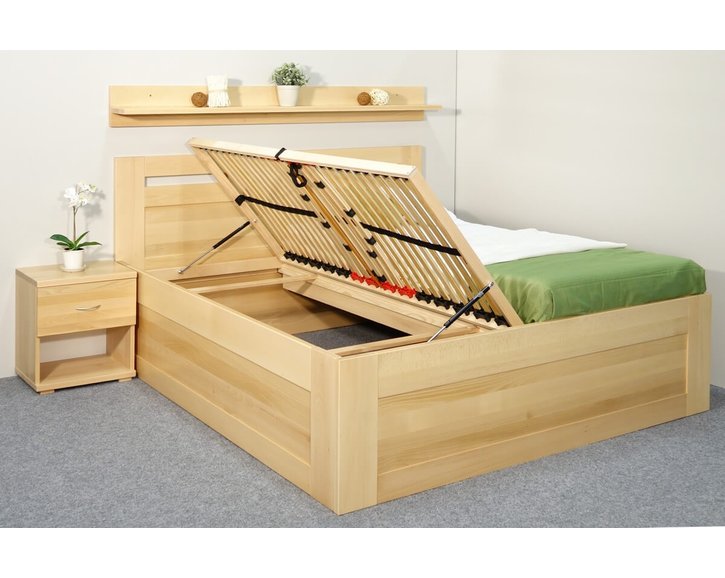 Vysoká posteľ s úložným priestorom Floria, 160x200, 180x200, masív buk Vysoká posteľ s úložným priestorom Floria, 160x200, 180x200, masív buk