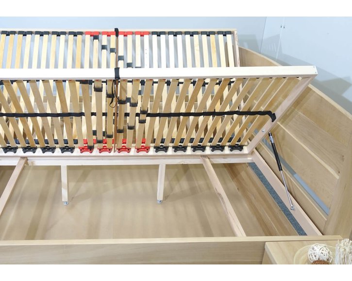Posteľ dvojlôžko s úložným priestorom Justina, masív dub