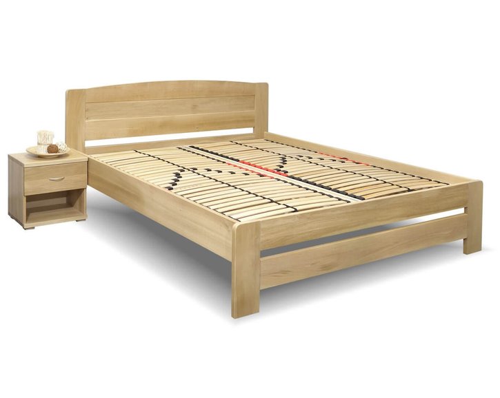 Drevená posteľ dvojlôžko Justina, masív dub