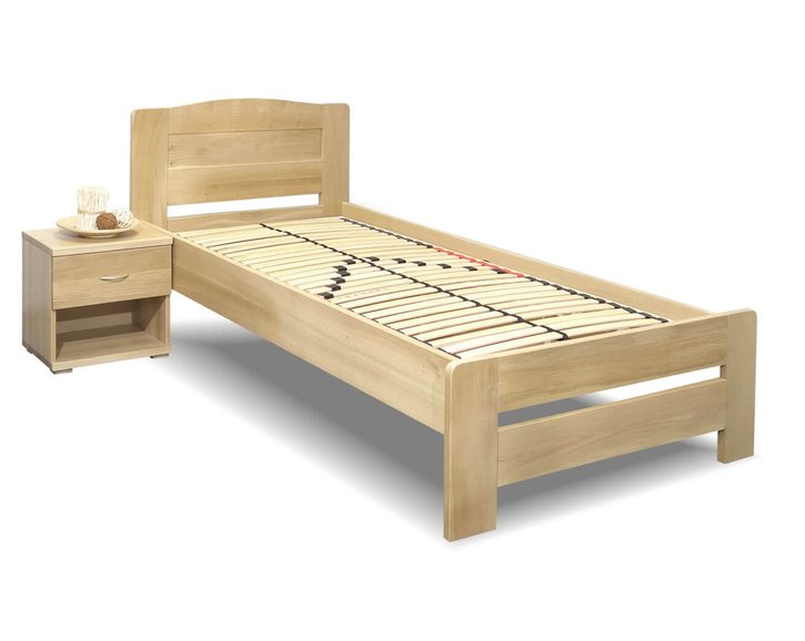 Drevená posteľ jednolôžko Justina, masív dub