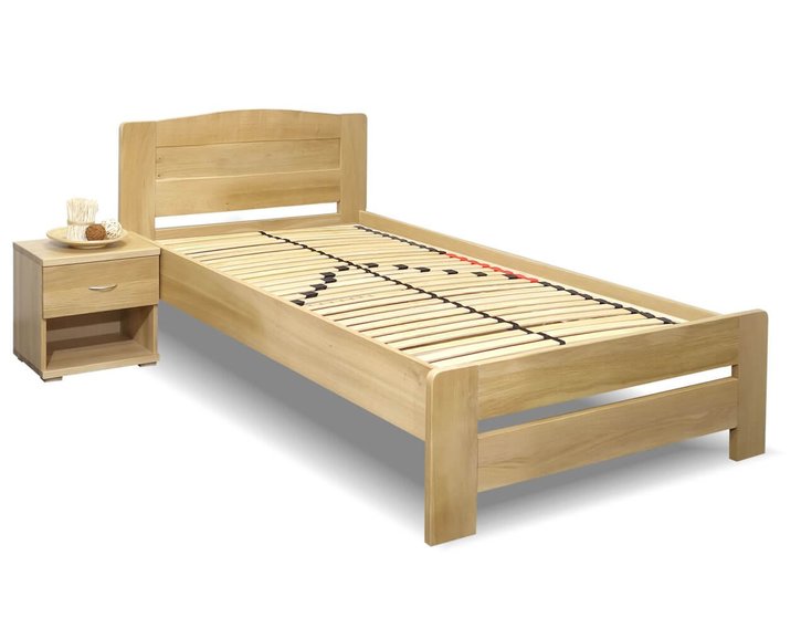 Drevená posteľ jednolôžko Justina, masív dub, 120x200