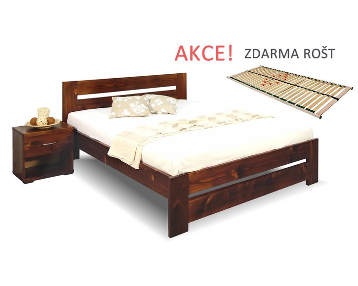 Posteľ s roštom Berni, 140x200, masív smrek Posteľ s roštom Berni, 140x200, masív smrek