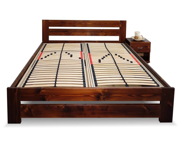 Drevená posteľ s roštami Berni, 160x200, 180x200, masív smrek