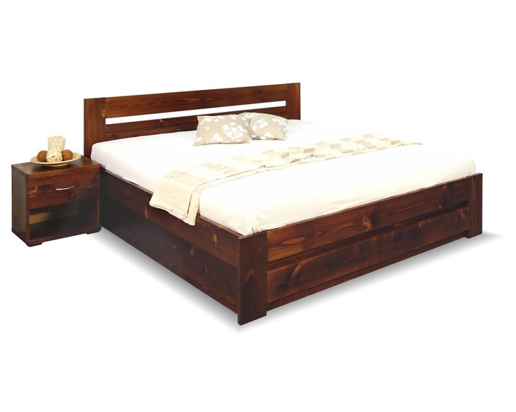 Posteľ z masívu s úložným priestorom Berni, 160x200, 180x200, masív smrek Posteľ z masívu s úložným priestorom Berni, 160x200, 180x200, masív smrek