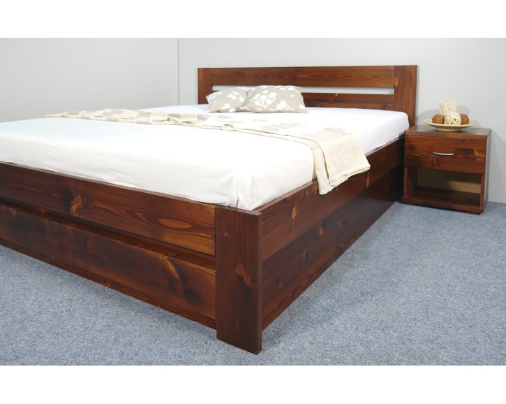 Posteľ z masívu s úložným priestorom Berni, 160x200, 180x200, masív smrek Posteľ z masívu s úložným priestorom Berni, 160x200, 180x200, masív smrek