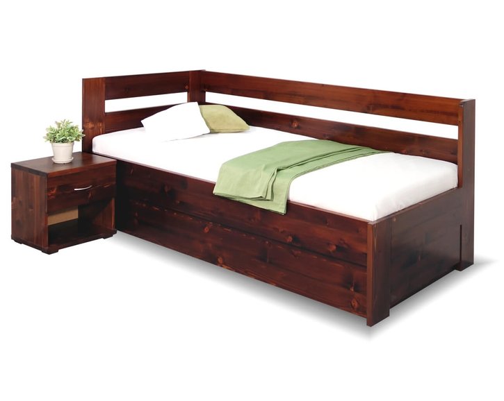 Zvýšená posteľ s úložným priestorom Valentin, 90x200 cm - Ľavá Zvýšená posteľ s úložným priestorom Valentin, 90x200 cm - Ľavá