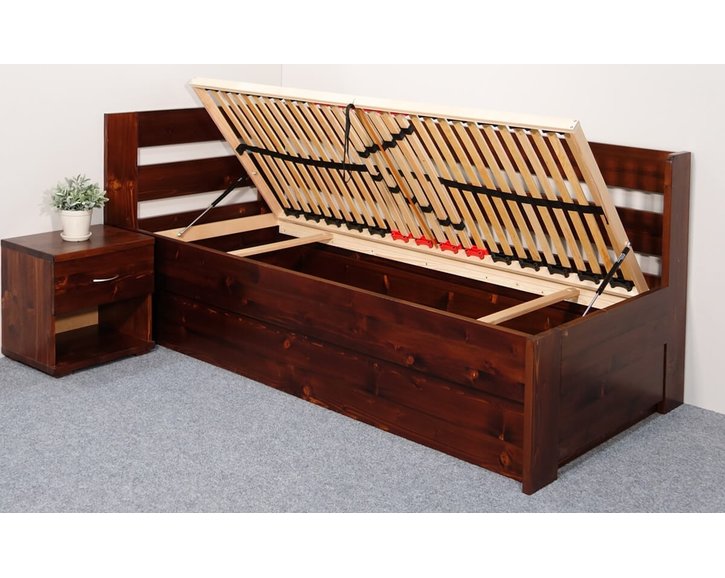 Zvýšená posteľ s úložným priestorom Valentin, 90x200 cm - Ľavá Zvýšená posteľ s úložným priestorom Valentin, 90x200 cm - Ľavá