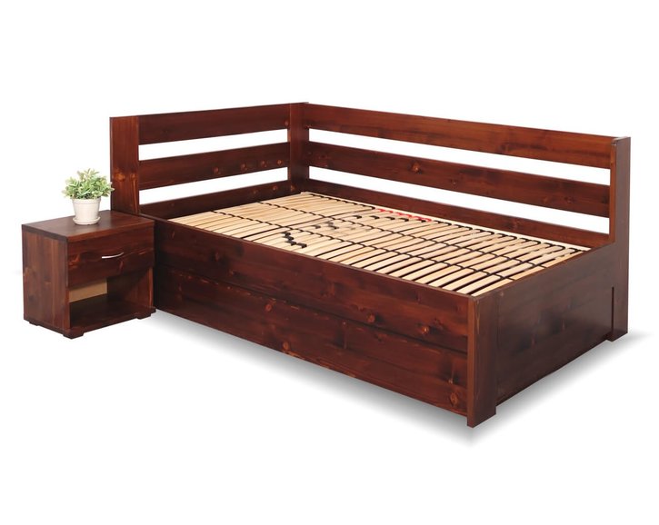 Posteľ s úložným priestorom Valentin, 120x200 cm - Ľavá