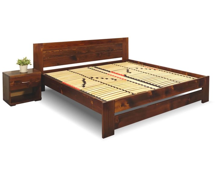 Drevená posteľ s roštmi Jirka, 160x200, 180x200, masív smrek Drevená posteľ s roštmi Jirka, 160x200, 180x200, masív smrek