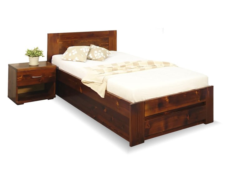 Jednolôžková posteľ s úložným priestorom Jirka, 80x200, 90x200, masív smrek Jednolôžková posteľ s úložným priestorom Jirka, 80x200, 90x200, masív smrek