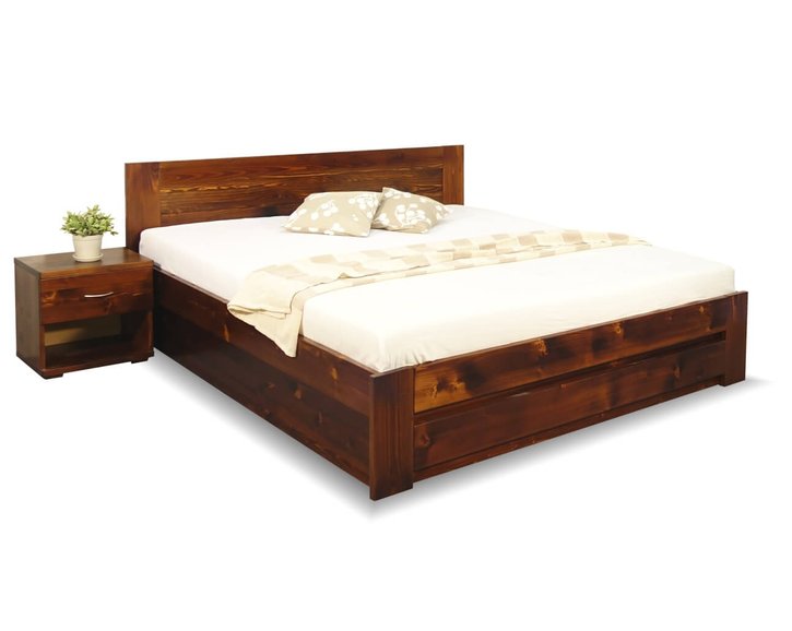 Posteľ s úložným priestorom Jirka, 160x200, 180x200, masív smrek