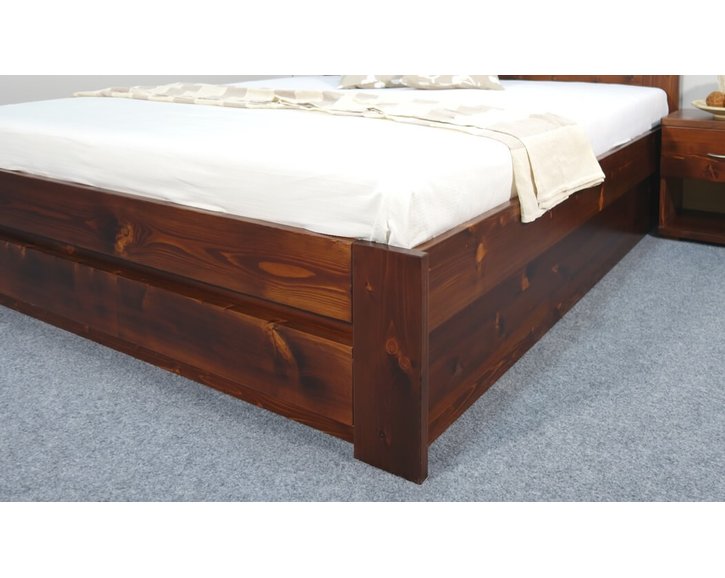 Posteľ s úložným priestorom Jirka, 160x200, 180x200, masív smrek