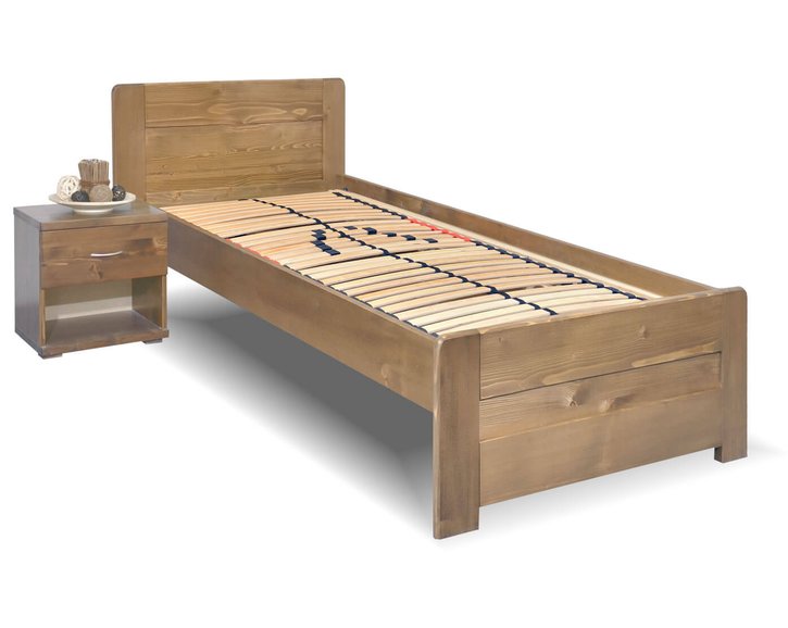 Jednolôžková posteľ s roštom Mark, 80x200, 90x200, masív smrek Jednolôžková posteľ s roštom Mark, 80x200, 90x200, masív smrek