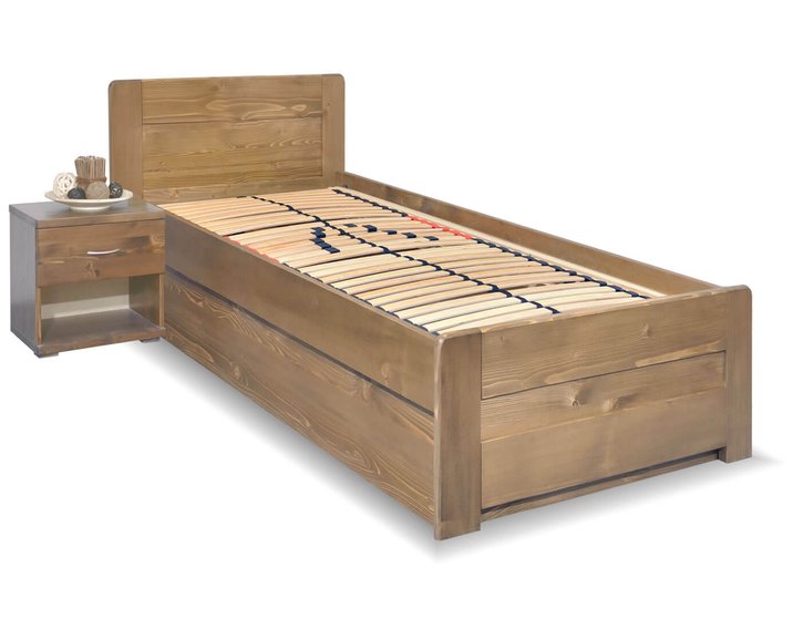 Posteľ s úložným priestorom Mark, 80x200, 90x200, masív smrek Posteľ s úložným priestorom Mark, 80x200, 90x200, masív smrek