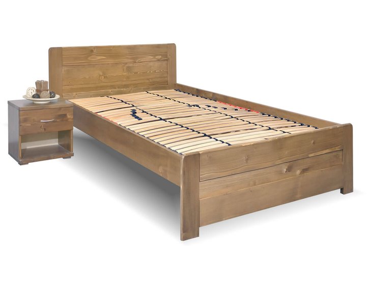 Jednolôžková posteľ Mark, 140x200, masív smrek Jednolôžková posteľ Mark, 140x200, masív smrek