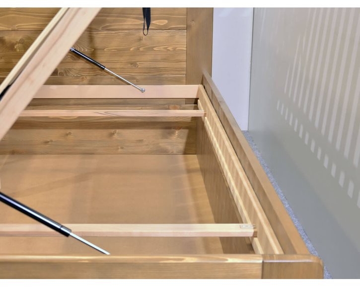 Posteľ s úložným priestorom Mark, 120x200, masív smrek Posteľ s úložným priestorom Mark, 120x200, masív smrek